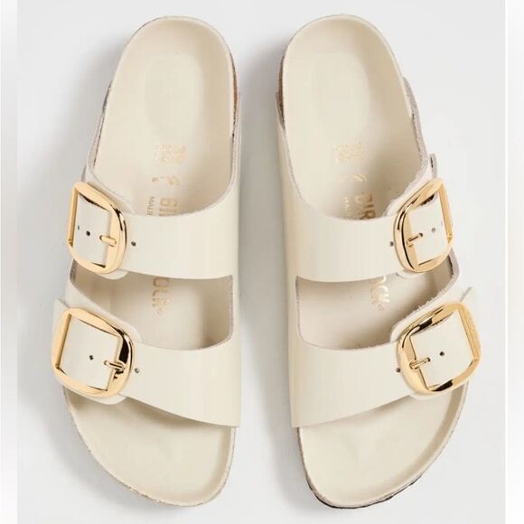 New Birkenstock Arizona Big Buckle High Shine Sandals 6.5 Medium/Narrow $190 - Picture 2 of 11